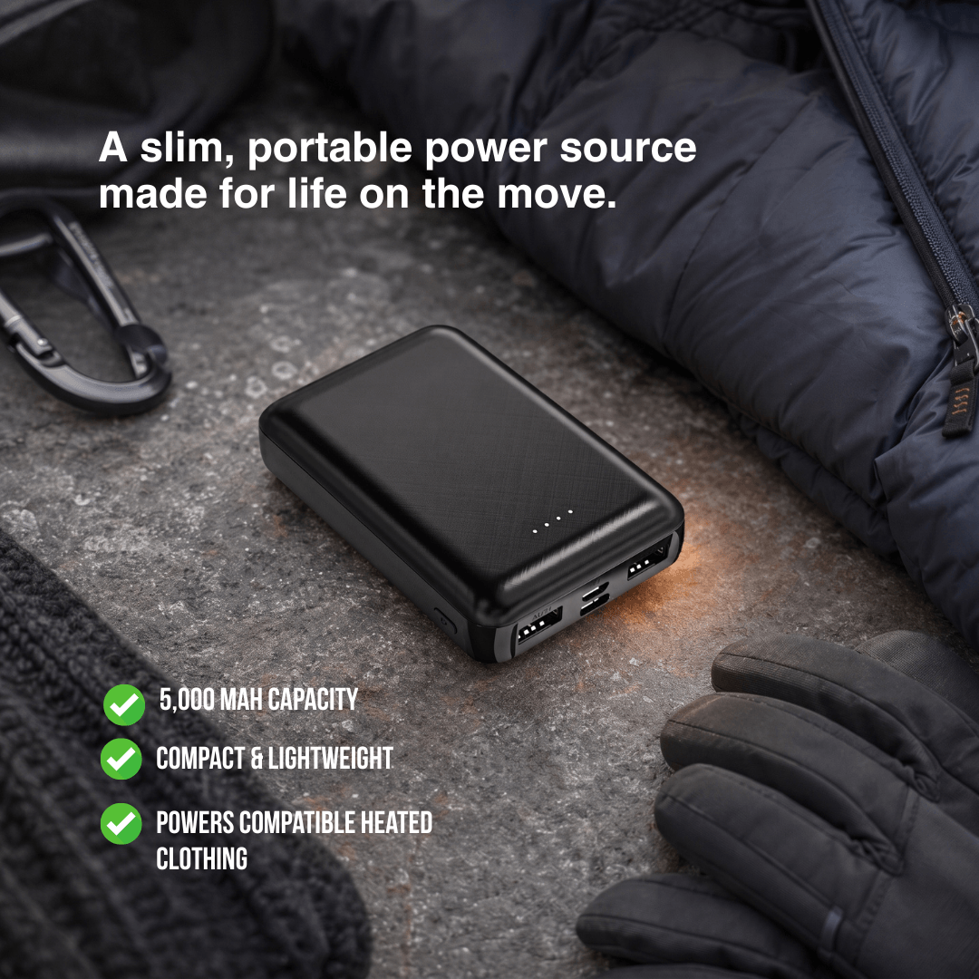 NaturWide 5,000 mAh Power Bank (5V/2A) – For Heated Apparel