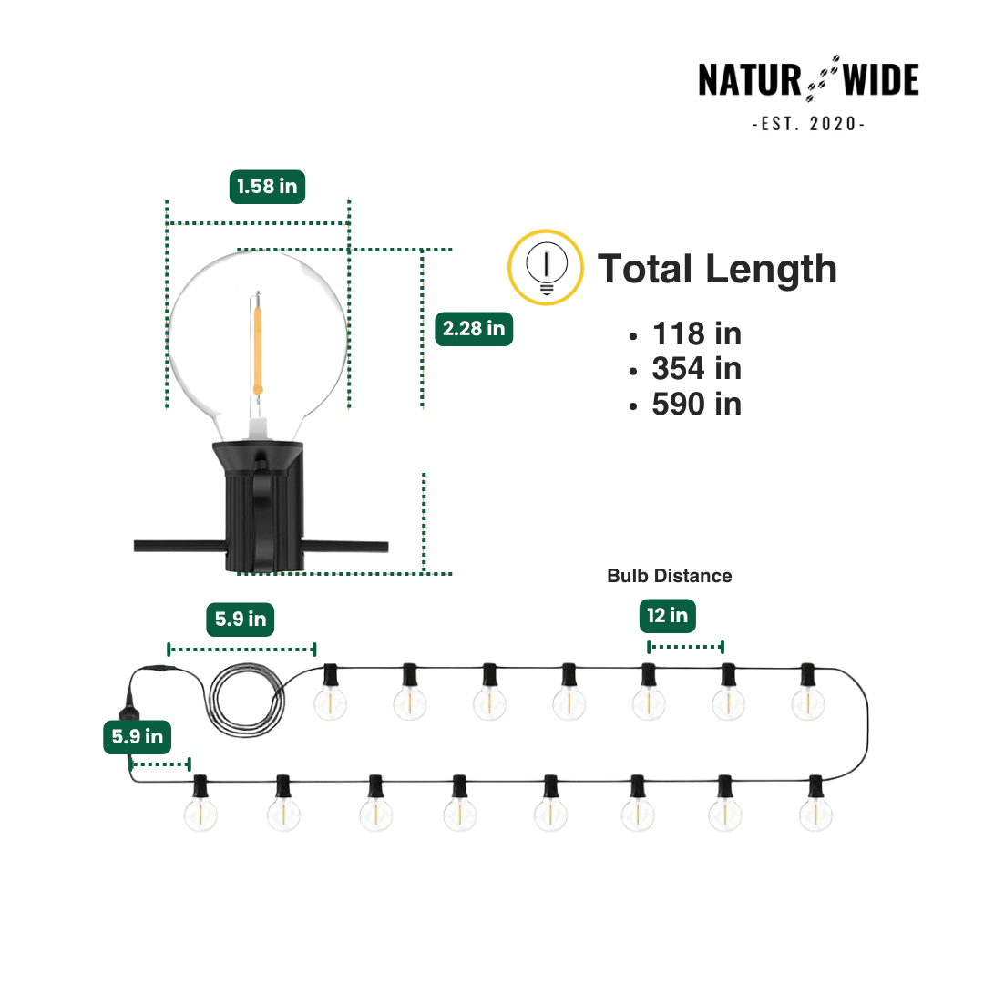 LED Outdoor String Lights – Shatterproof & Weatherproof (Plugin)