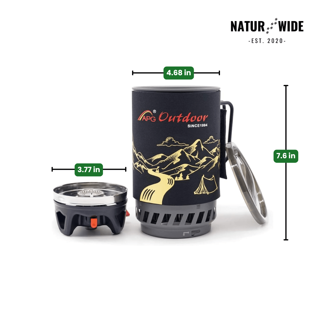 Portable 1.4L Camping Stove & Pot Cooking System