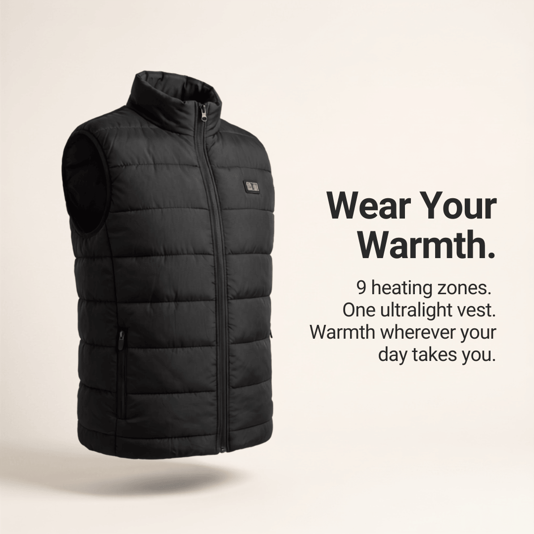Heated Vest – 9 Heating Zones, USB Rechargeable &amp; Waterproof