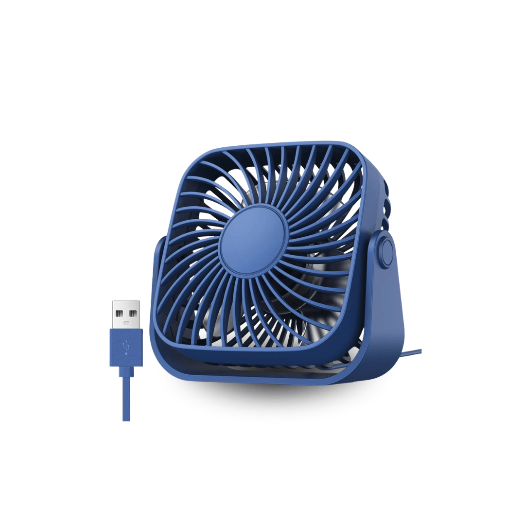 USB Mini Desk Fan – 4-Inch Portable 3-Speed 360° Adjustable Fan