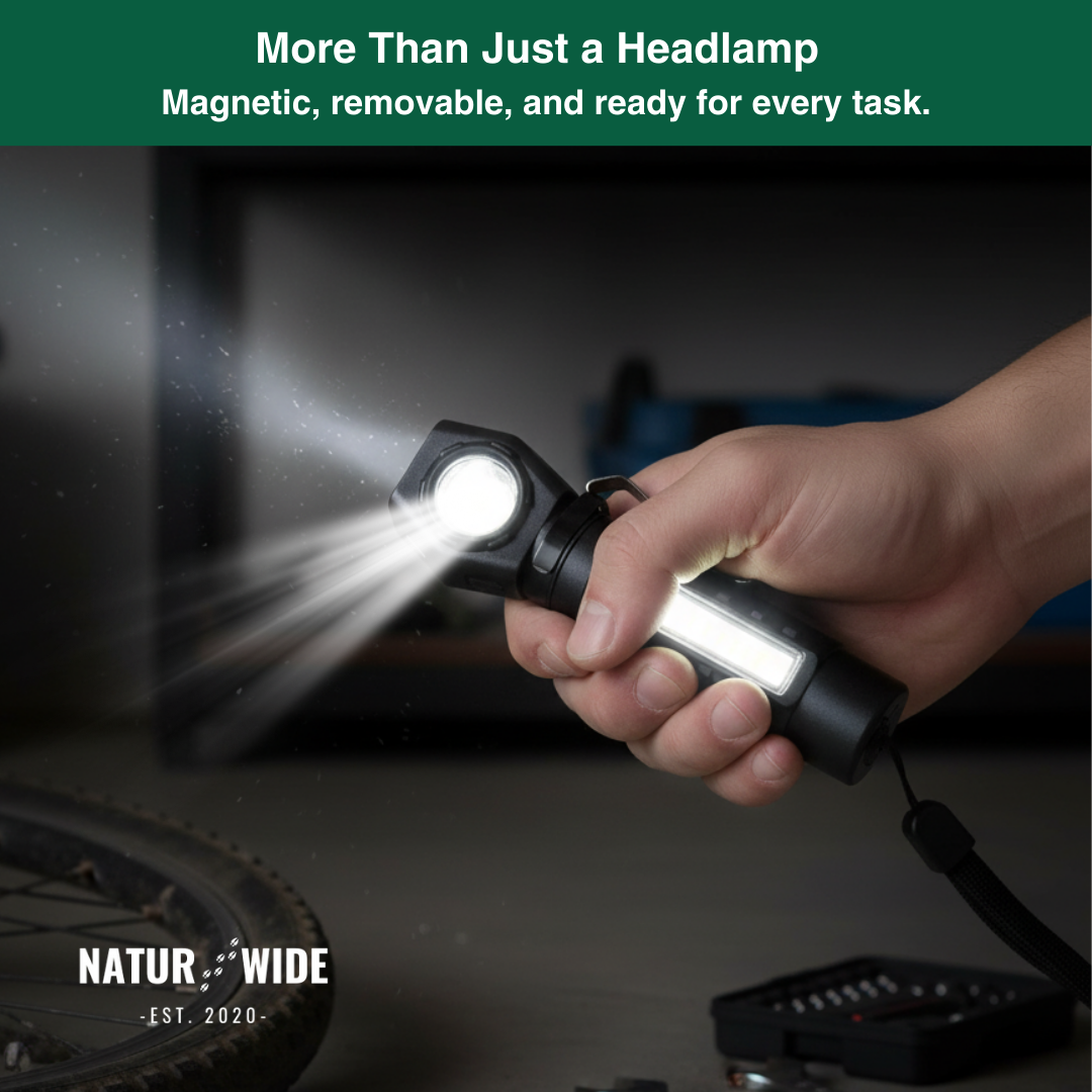 Multifunctional 2-in-1 LED flashlight &amp; headlamp