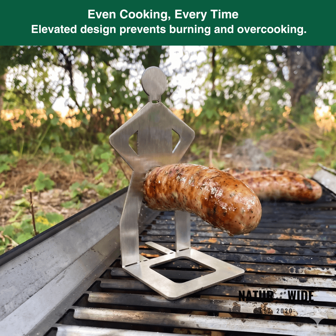 Stainless Steel Sausage Holder BBQ Hot Dog Grill Rack