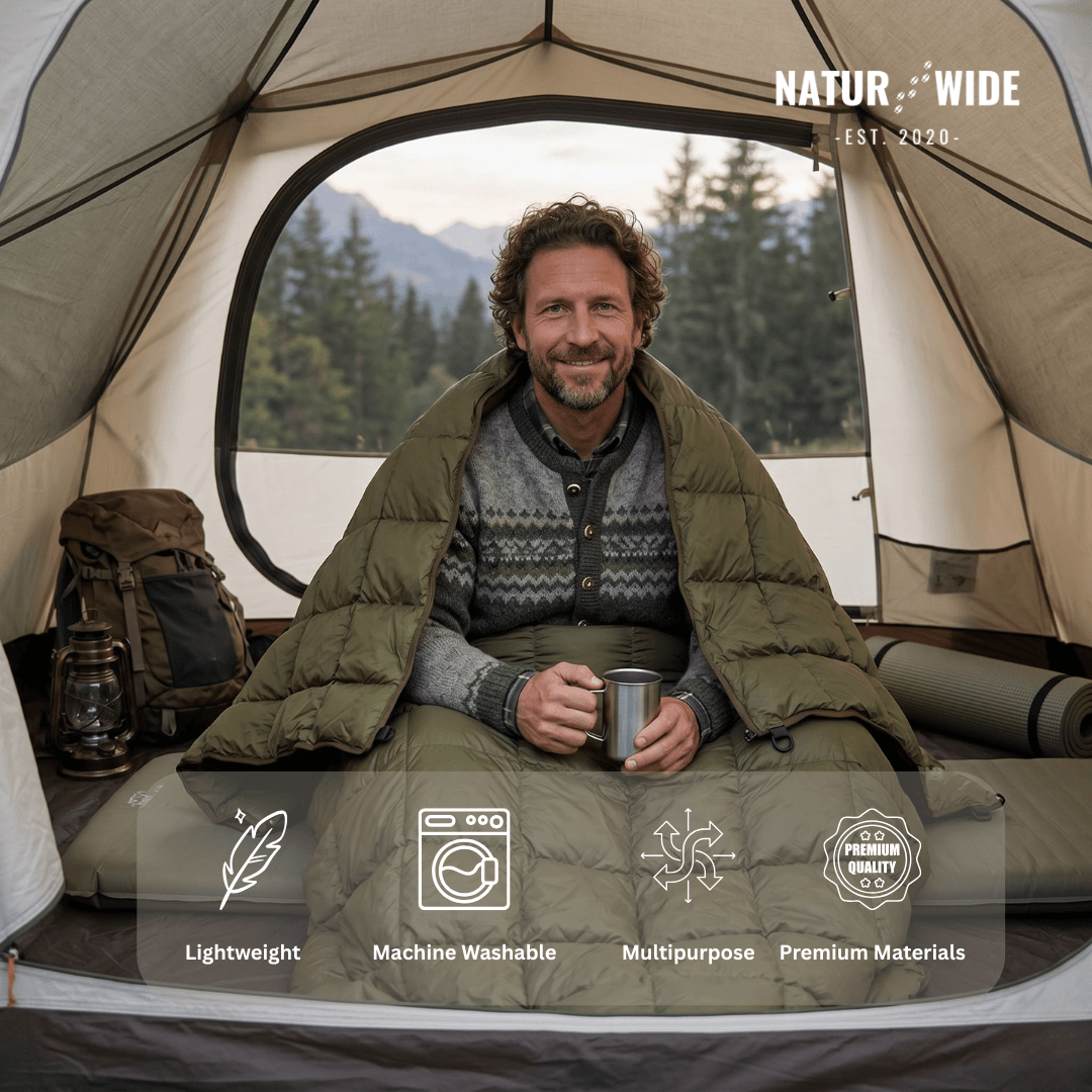 Ultralight Waterproof Camping Blanket Poncho – Wearable Quilt