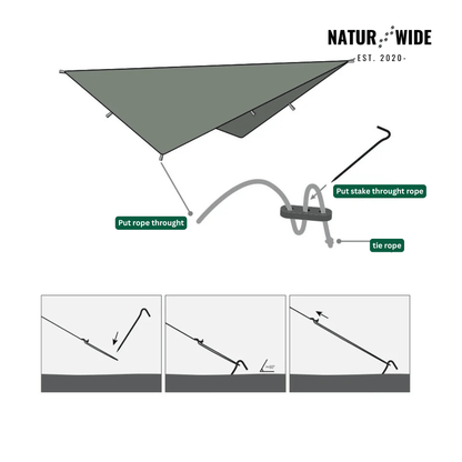 Camping Hammock with Mosquito Net, Rain Fly Tarp & Carry Bag