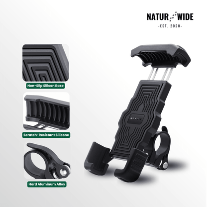 Secure Motorcycle & Bike Phone Mount - 1s Quick Lock