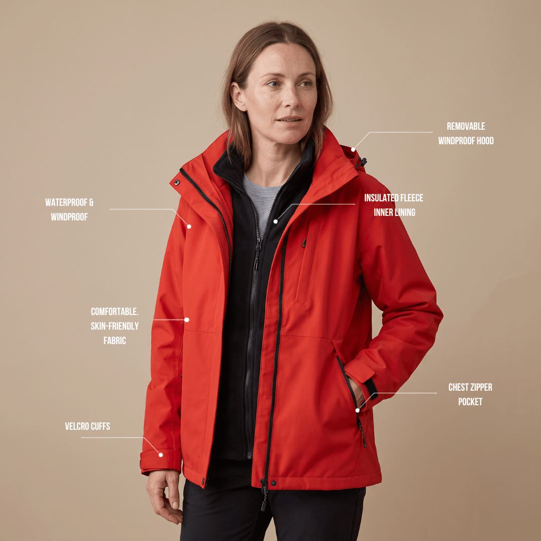 Women's 3-in-1 Waterproof Rain Jacket