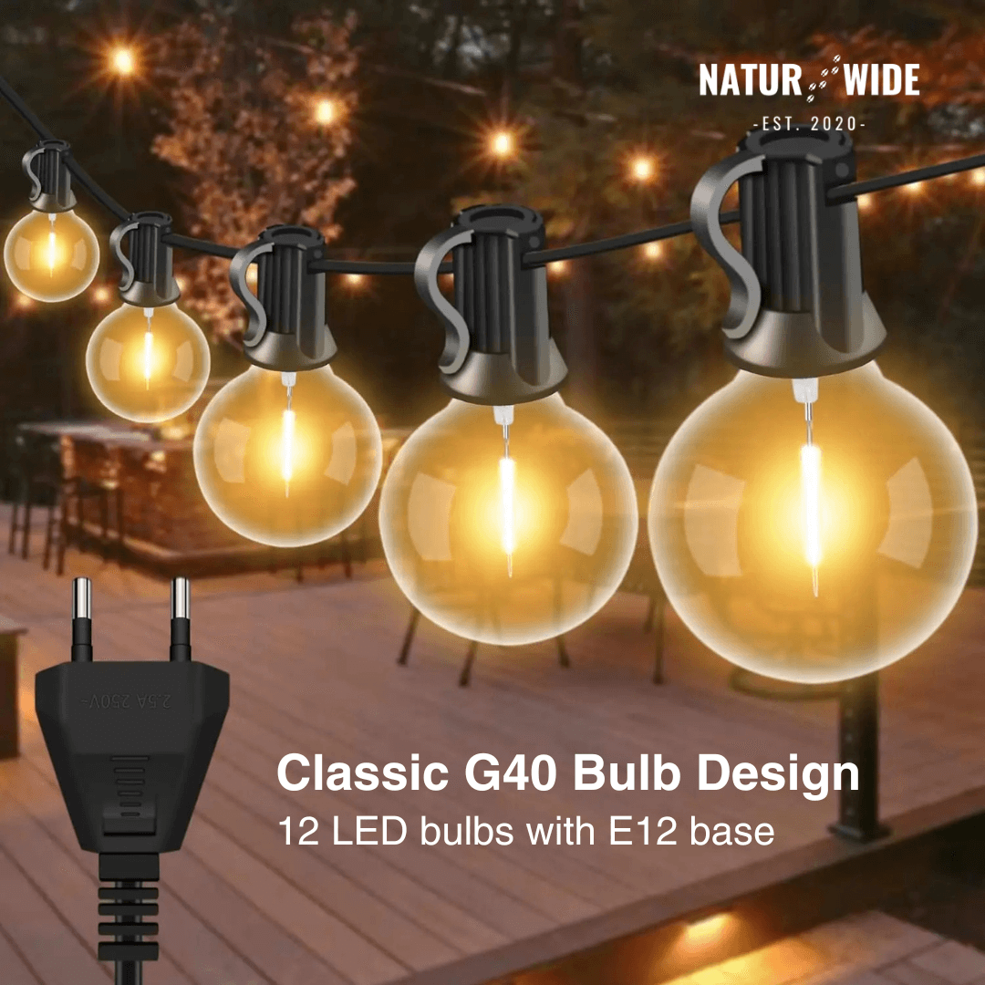 LED Outdoor String Lights – Shatterproof & Weatherproof (Plugin)