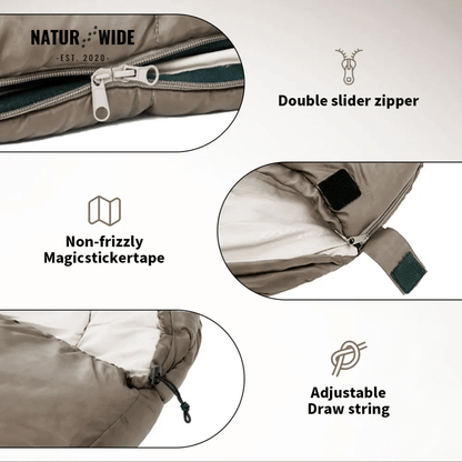 NaturWide Mummy Sleeping Bag – Lightweight &amp; Warm for Outdoor