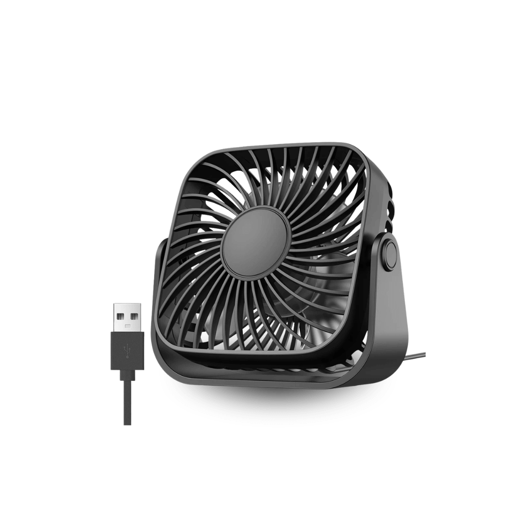 USB Mini Desk Fan – 4-Inch Portable 3-Speed 360° Adjustable Fan