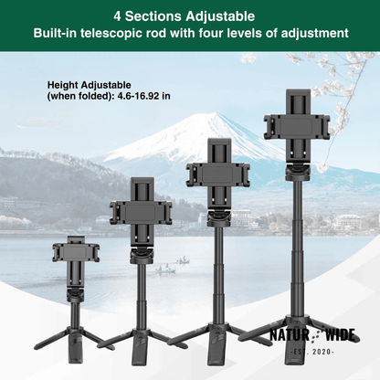 3-in-1 Mini Tripod Selfie Stick with Bluetooth Remote Control
