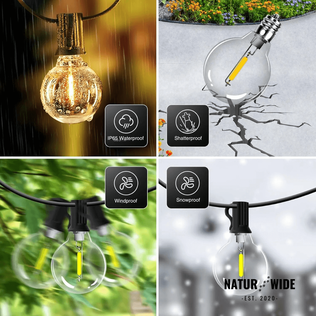 LED Outdoor String Lights – Shatterproof & Weatherproof (Plugin)