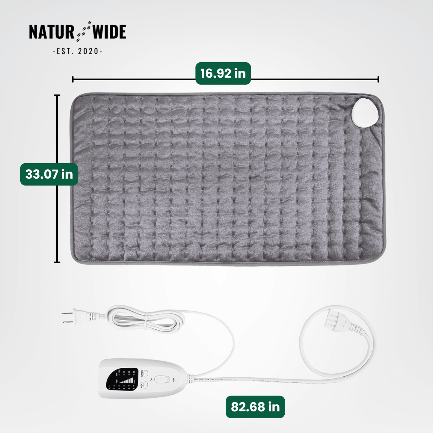 Electric Heating Blanket - Heat Pad for Back, Belly &amp; Legs with 6 Temperature Levels