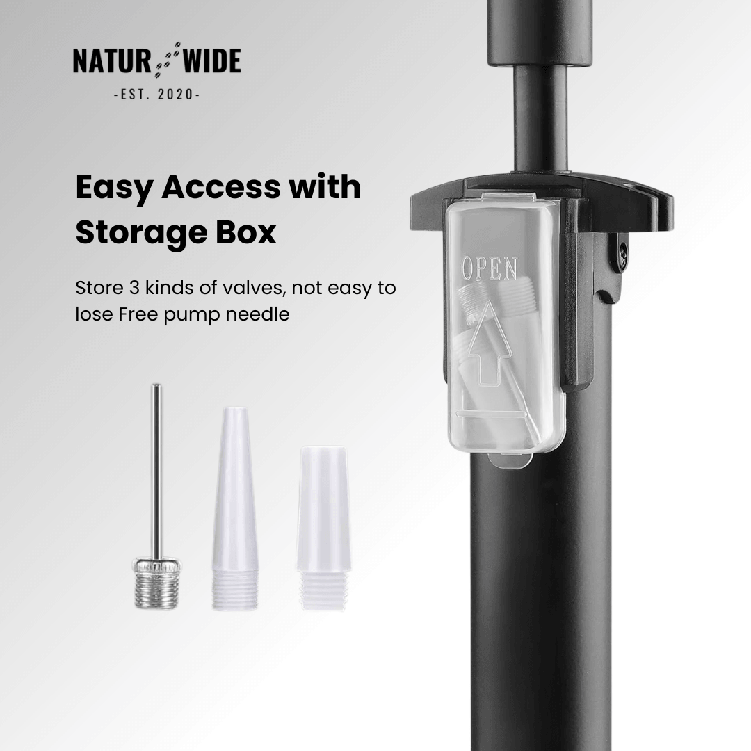 160PSI Portable Bike Pump with Gauge & 3-in-1 Nozzle