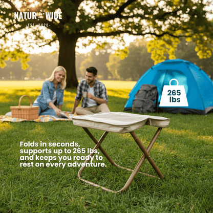 Foldable Camping Stool – Lightweight, Portable &amp; Durable with Carry Bag for Travel