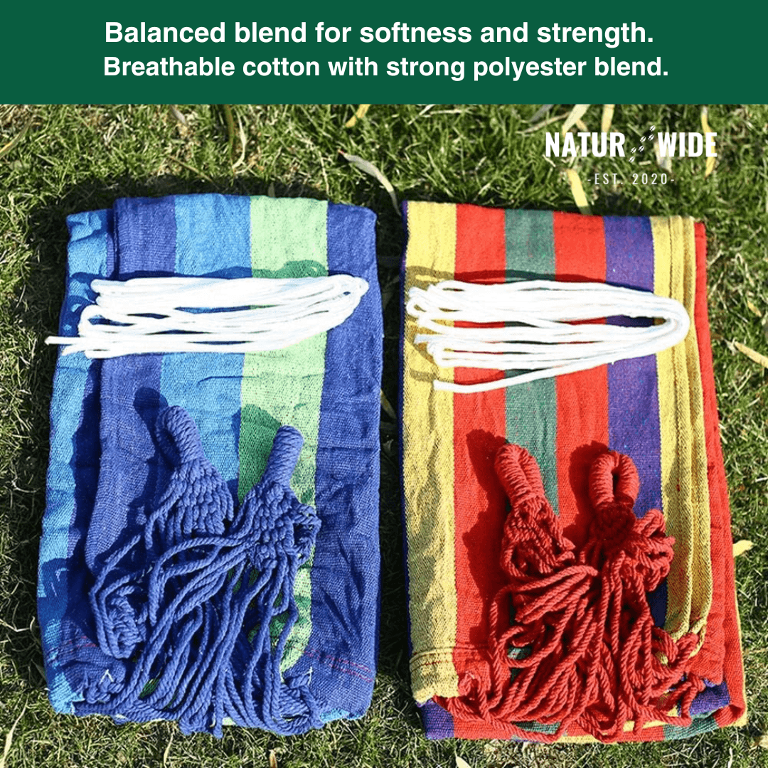 Striped Canvas Hammock – Single & Double Outdoor Sleeping Swing