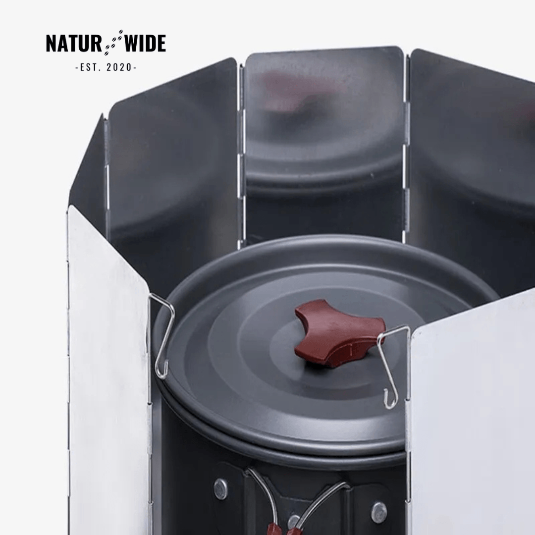 Ultralight 9-Plate Foldable Camping Stove Windshield