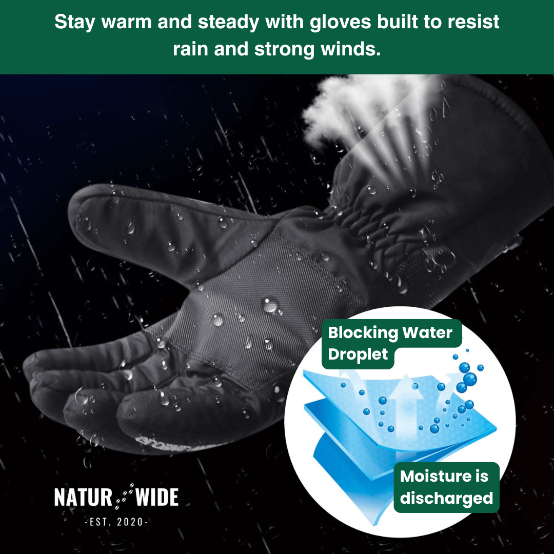 Heated Gloves – 3 Heat Levels, Waterproof &amp; Windproof