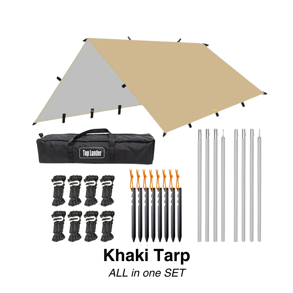 Versatile sun &amp; rain protection tarp