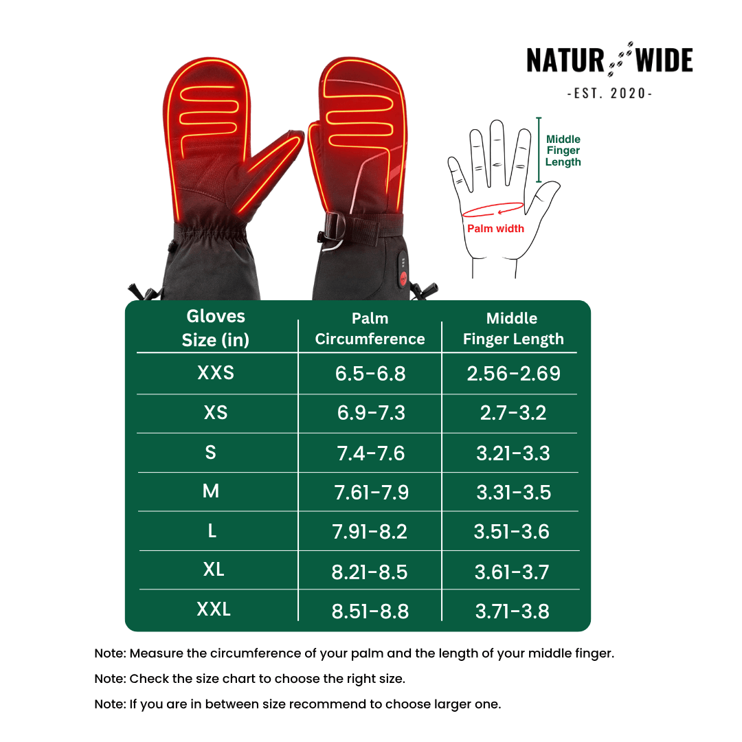 Rechargeable Waterproof Electric Heated Winter Mittens