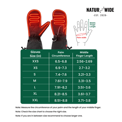 Rechargeable Waterproof Electric Heated Winter Mittens