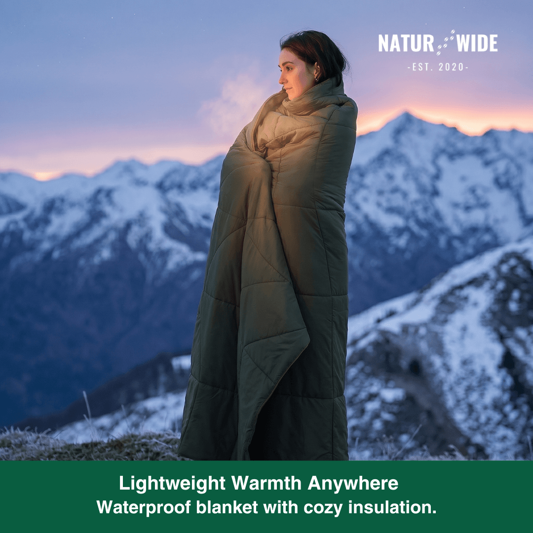Ultralight Waterproof Camping Blanket Poncho – Wearable Quilt