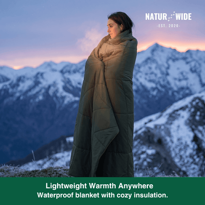 Ultralight Waterproof Camping Blanket Poncho – Wearable Quilt