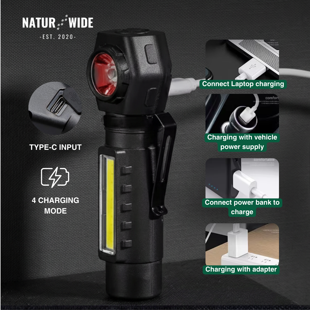 Multifunctional 2-in-1 LED flashlight &amp; headlamp