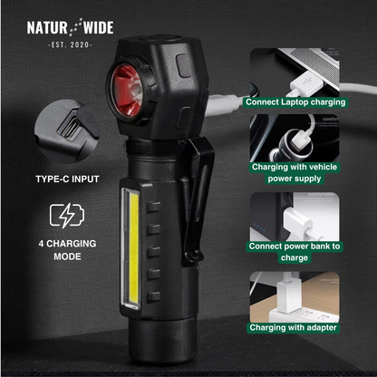Multifunctional 2-in-1 LED flashlight &amp; headlamp