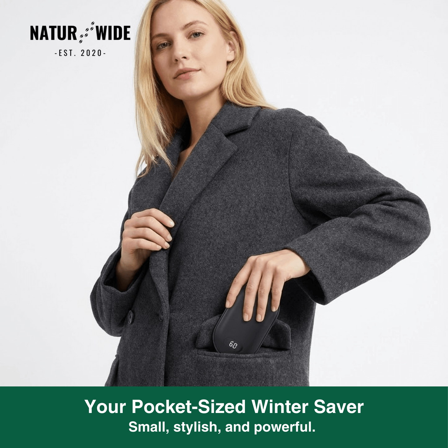 Double-Heat Hand Warmer – Rechargeable Pocket Warmer