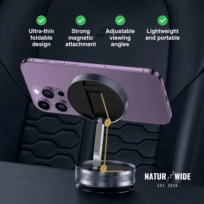 Magnetic Car Phone Mount – Vacuum Suction Cup, No-Trace Hold