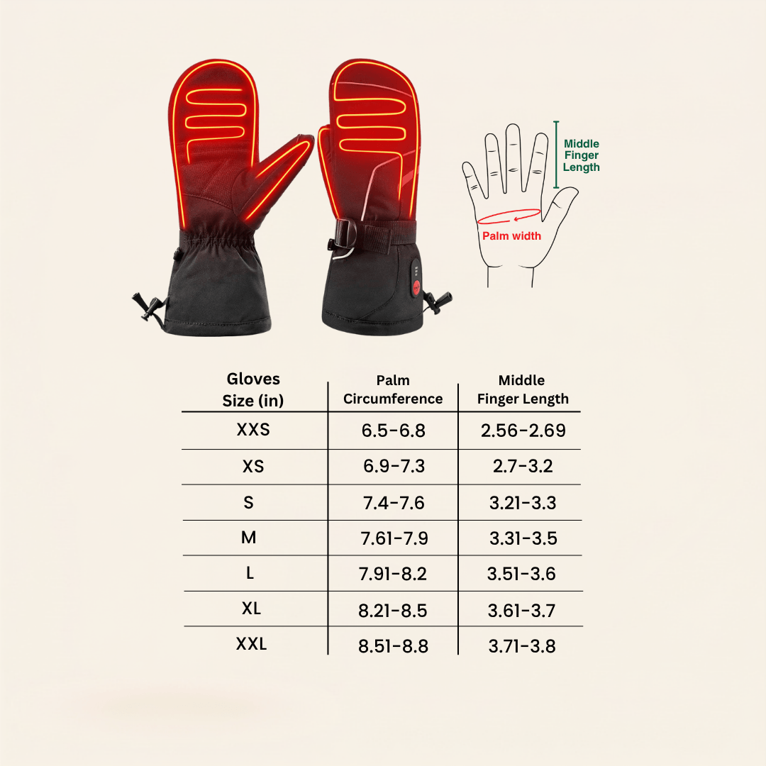 Rechargeable Waterproof Electric Heated Winter Mittens