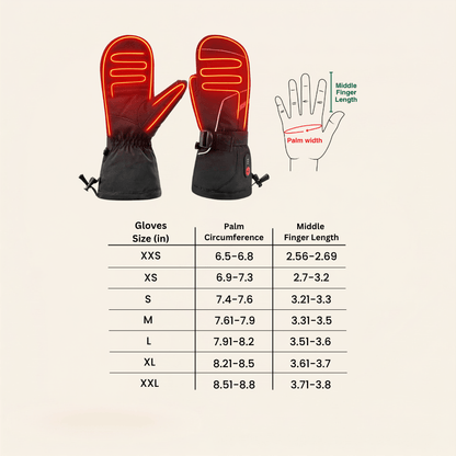 Rechargeable Waterproof Electric Heated Winter Mittens