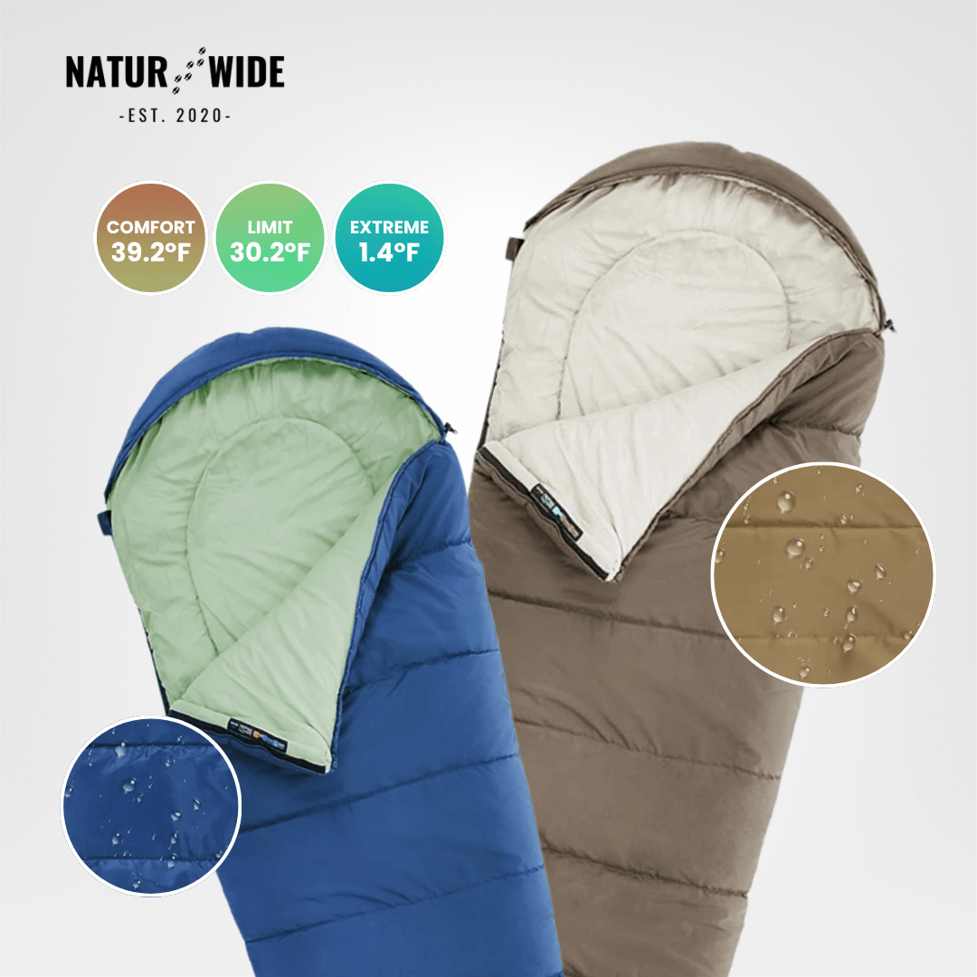 NaturWide Mummy Sleeping Bag – Lightweight &amp; Warm for Outdoor