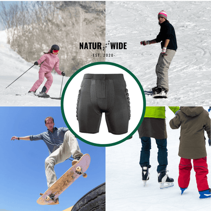 3D Padded Protective Shorts – Hip &amp; Tailbone Guard for Skiing