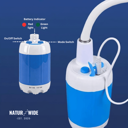 Electric Camping Shower Pump – 5000mAh Rechargeable with Display