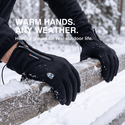 Heated Gloves (Power Bank Powered) – Waterproof &amp; Windproof
