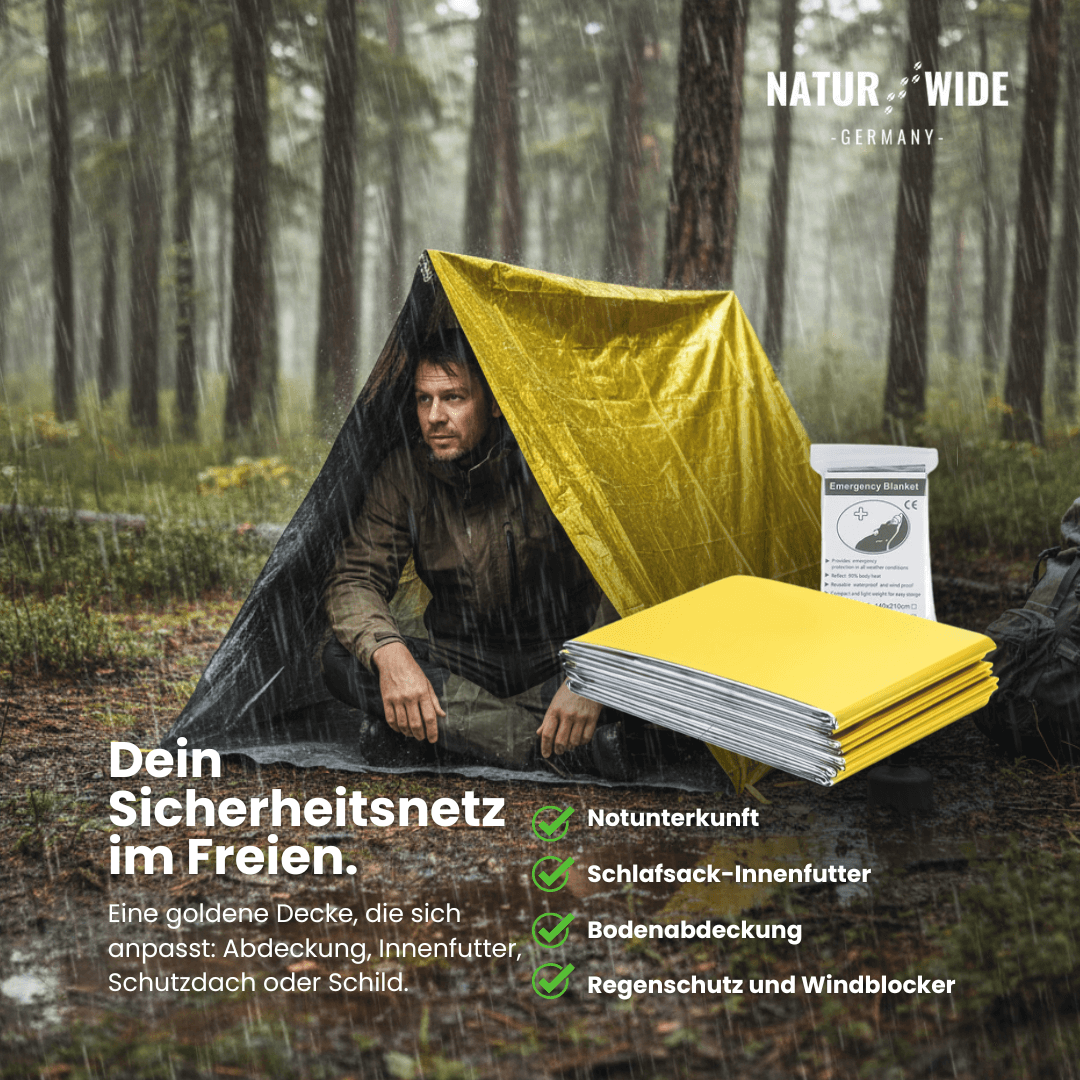 Emergency Survival Blanket – Gold/Silver Waterproof Thermal Rescue Foil