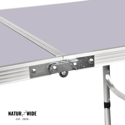 Adjustable Height Folding Camping Table – Portable Aluminum Picnic Desk