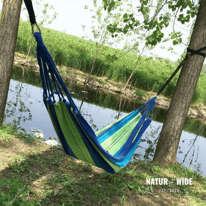 Striped Canvas Hammock – Single & Double Outdoor Sleeping Swing