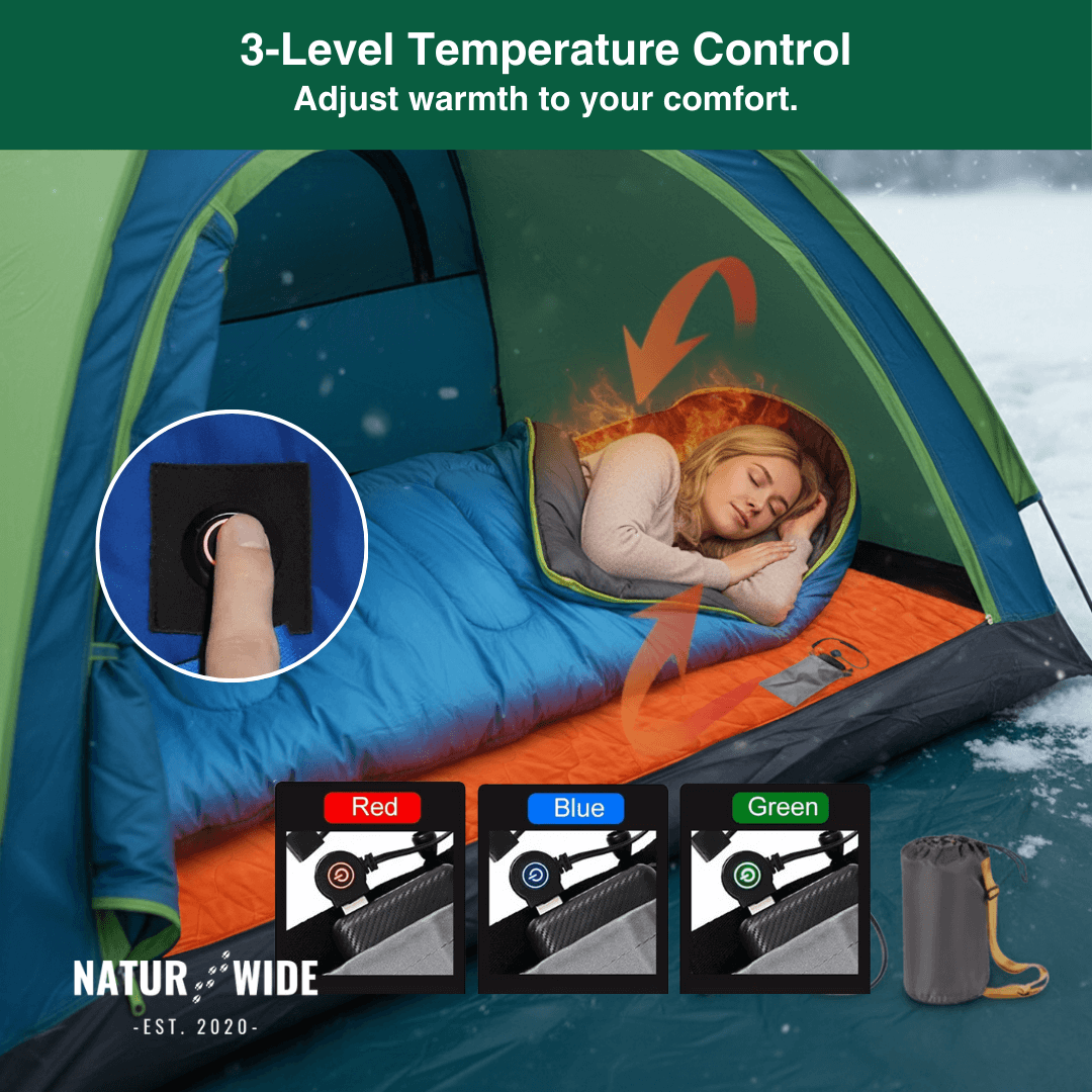 USB Heated Sleeping Mat – 5-Zone Camping Mattress Pad (78" x 24")
