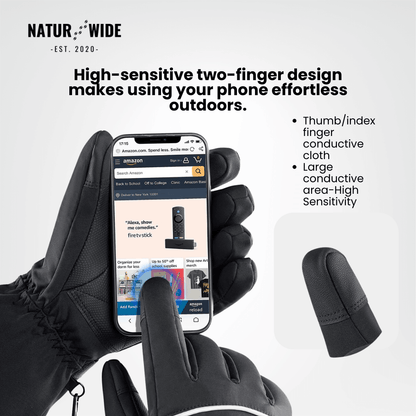 Heated Gloves – 3 Heat Levels, Waterproof &amp; Windproof