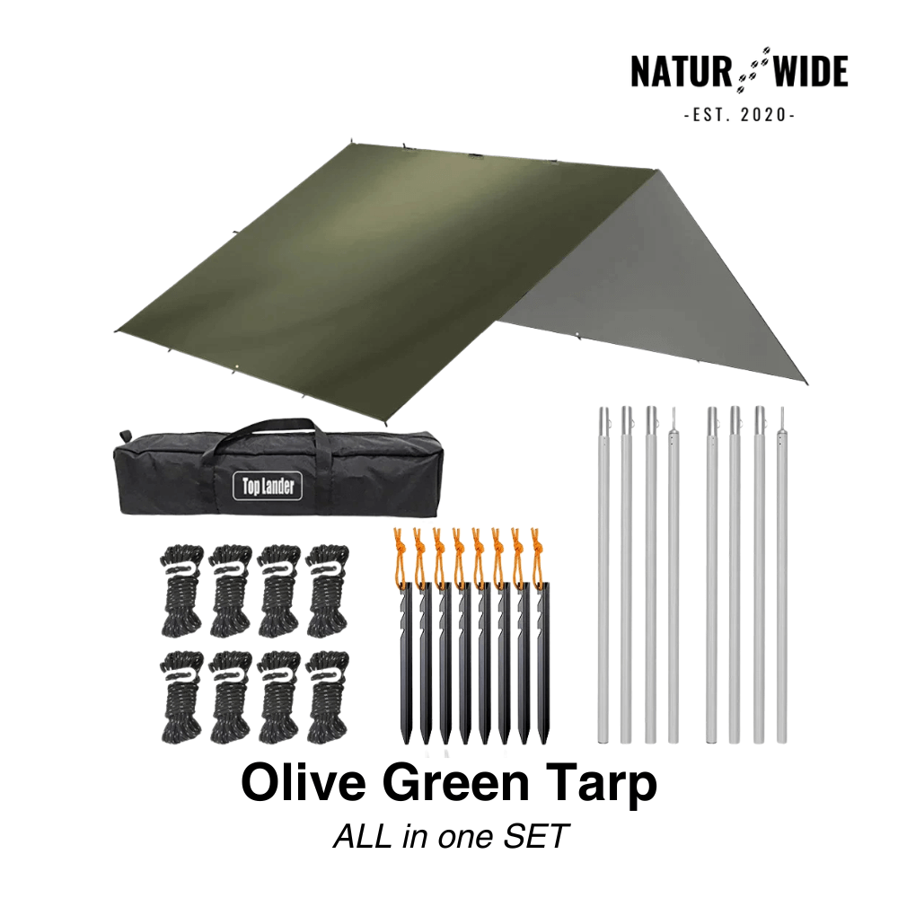 Versatile sun &amp; rain protection tarp