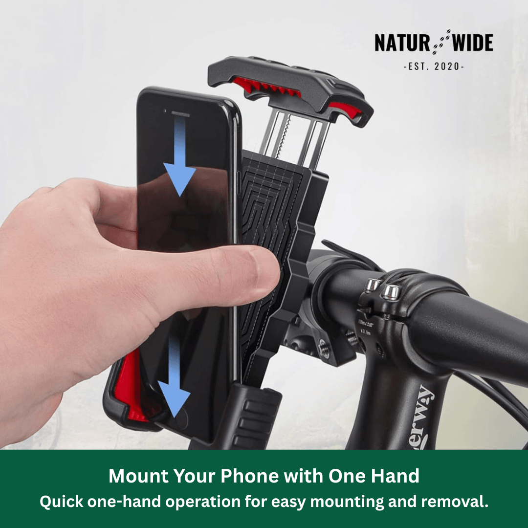 Secure Motorcycle & Bike Phone Mount - 1s Quick Lock