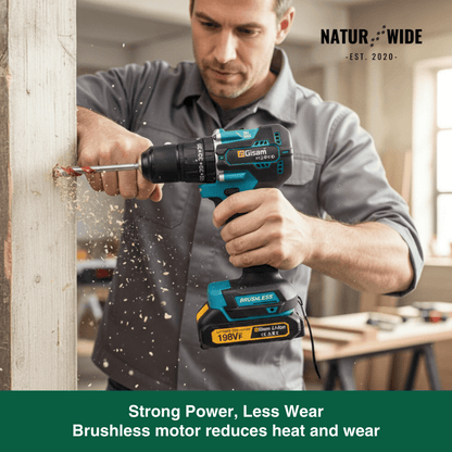 GIsam 13mm Electric Drill Brushless Impact Screwdriver Dual Speed ​​35+3 Torque Cordless Power Tool for Makita 18V Battery pins