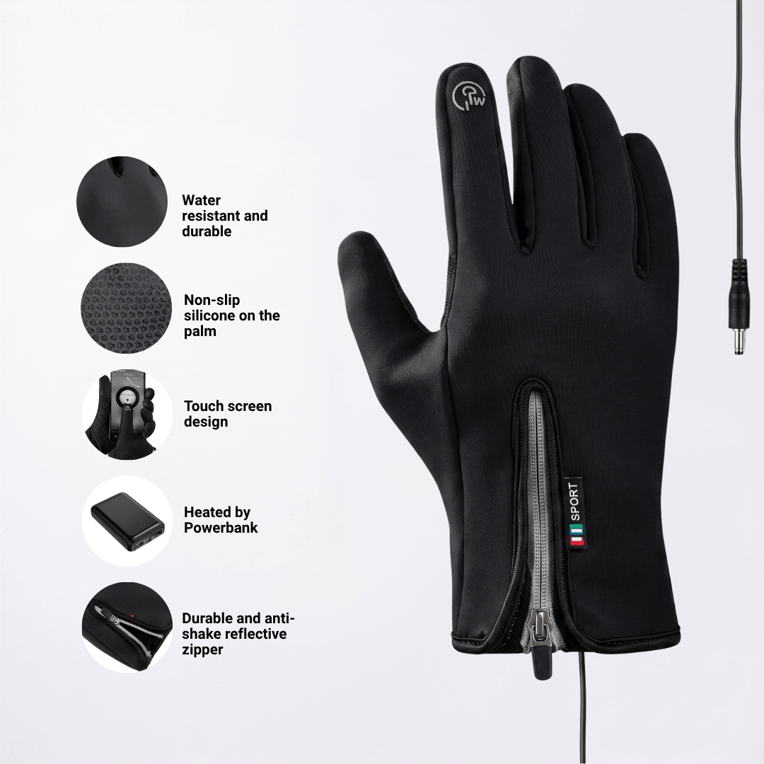 Heated Gloves (Power Bank Powered) – Waterproof &amp; Windproof
