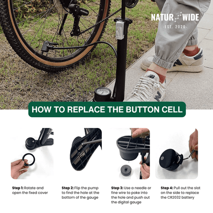 160PSI Portable Bike Pump with Gauge & 3-in-1 Nozzle
