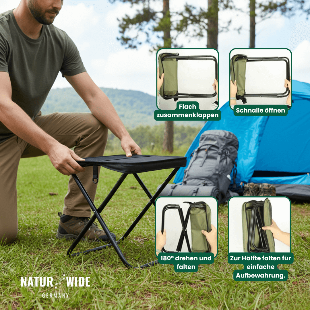 Foldable Camping Stool – Lightweight, Portable &amp; Durable with Carry Bag for Travel