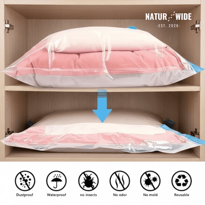 Vacuum Storage Bags for Clothes & Bedding – Space Saver 3-Pack