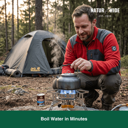 3-Head 5800W Folding Gas Camping Stove – Portable Backpacking Burner
